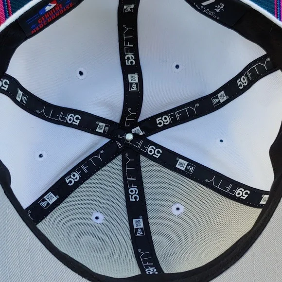 New Era Dodgers 59FIFTY Low Profile 7 3/4 Baseball Cap White Gray and Blue Logo - Picture 9 of 15